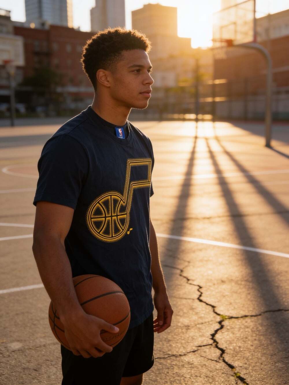 UNK NBA Utah Jazz Blue Label Navy Blue Graphic T-Shirt Medium